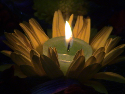 Candle with flower